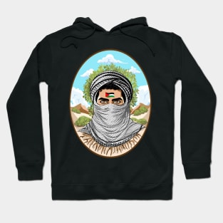 Palestine Freedom Fighter Portrait Hoodie